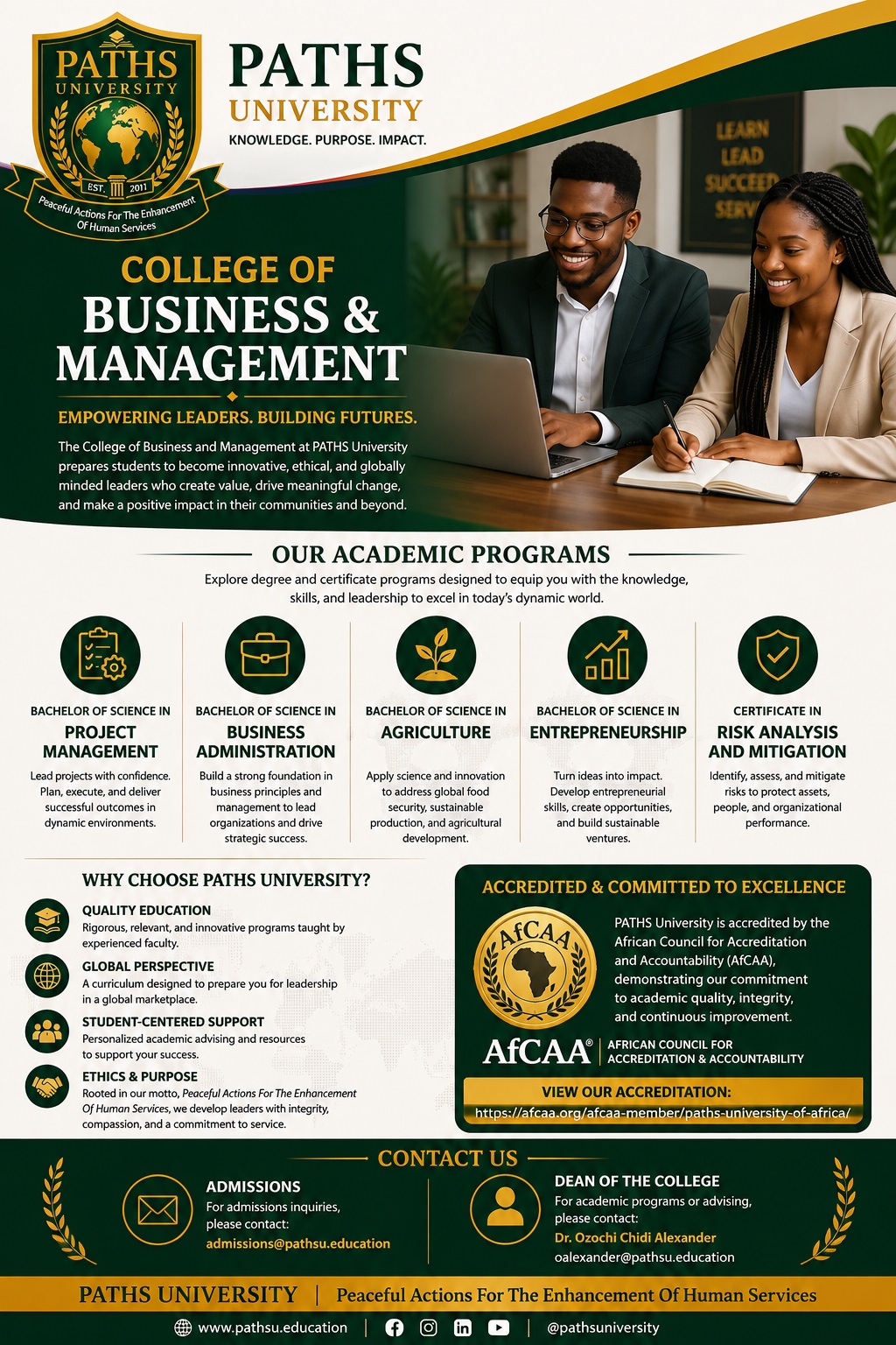 PATHS University College of Business and Management
