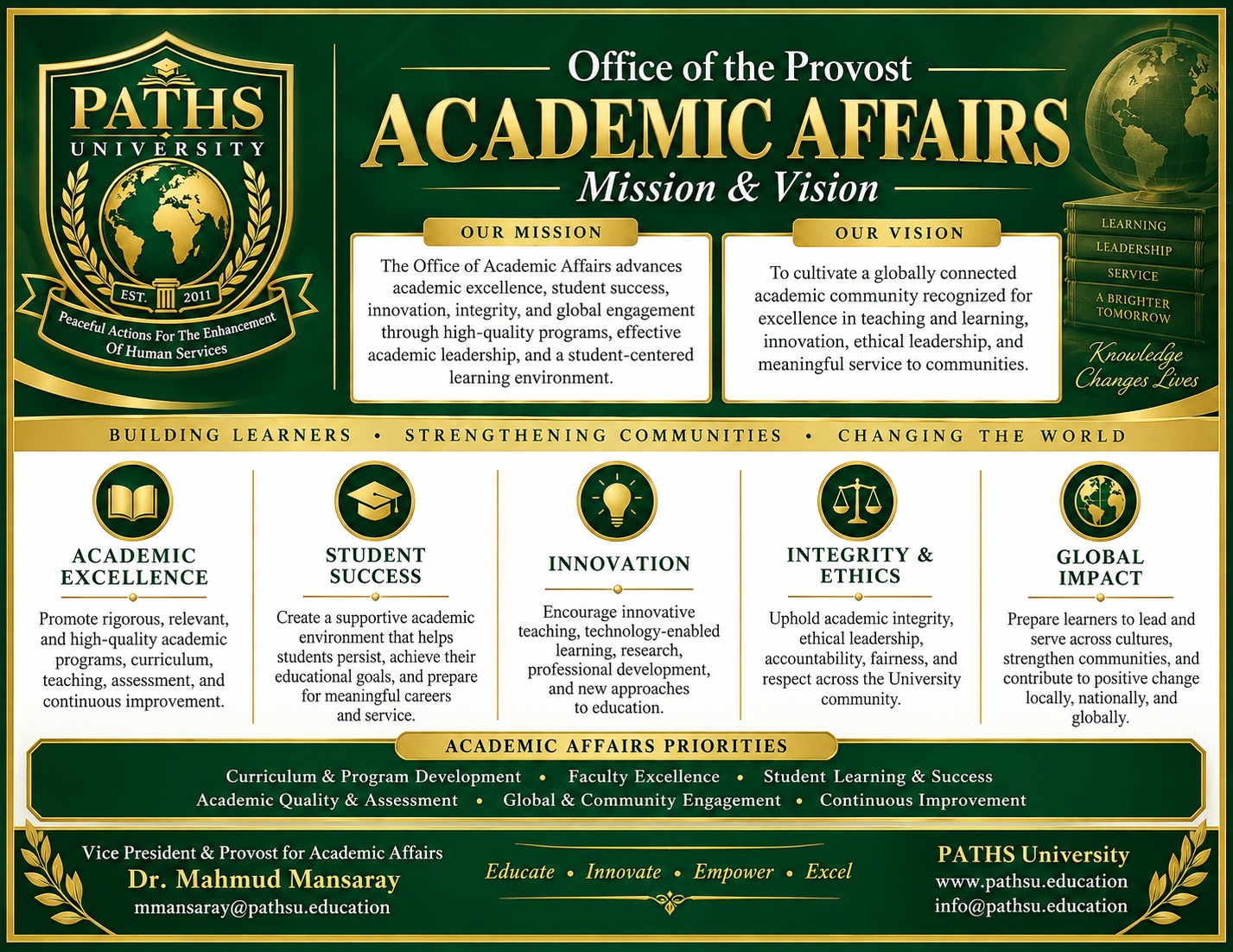 Academic Affairs at PATHS University